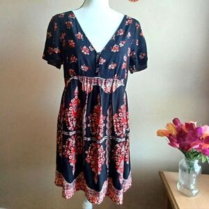 Aeropostale black/red Floral casual dress sz M